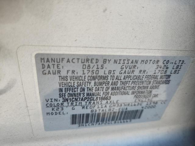 2016 NISSAN VERSA S - 3N1CN7AP2GL816663