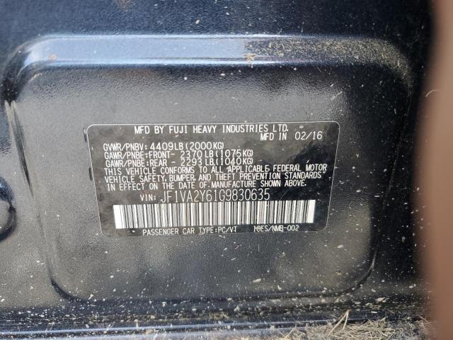 2016 SUBARU WRX STI LI JF1VA2Y61G9830635