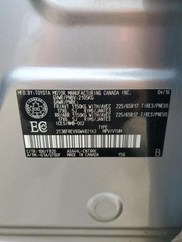 2016 TOYOTA RAV4 LE 2T3BFREVXGW482143