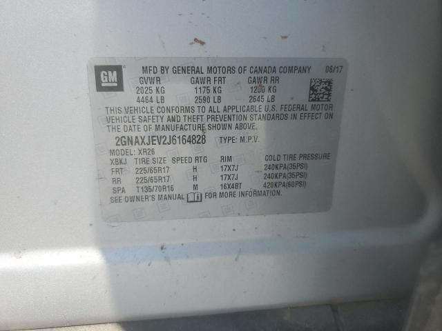 2018 CHEVROLET EQUINOX LT 2GNAXJEV2J6164828