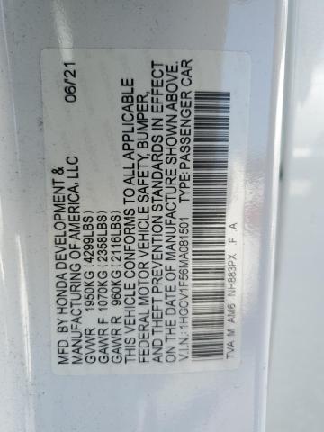 2021 HONDA ACCORD EXL 1HGCV1F56MA081501