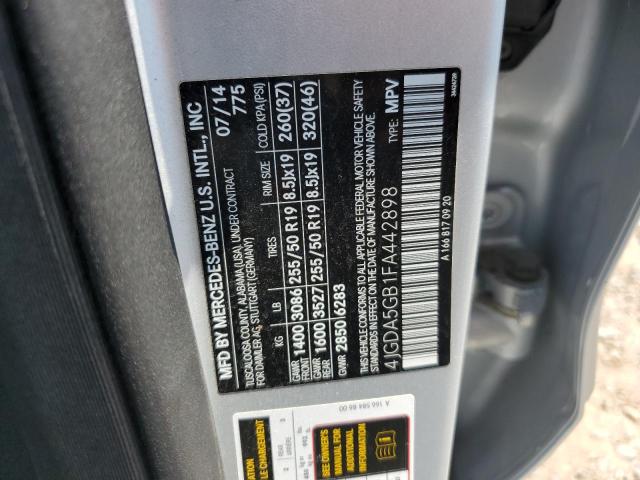 2015 MERCEDES-BENZ ML 400 4MA 4JGDA5GB1FA442898