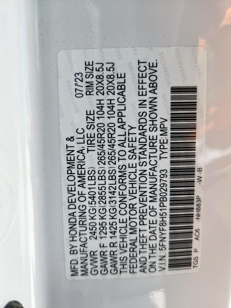 2023 HONDA PASSPORT E 5FNYF8H51PB029793