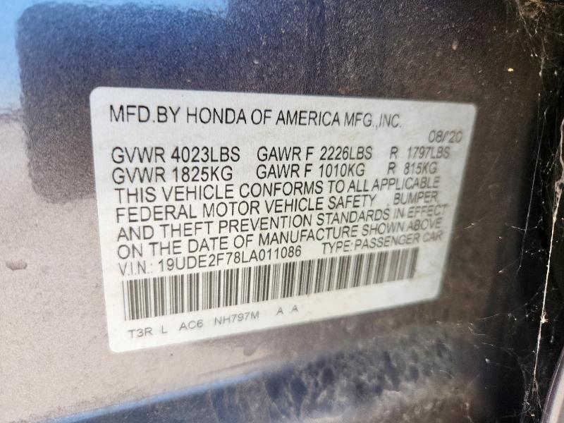 2020 ACURA ILX PREMIU 19UDE2F78LA011086