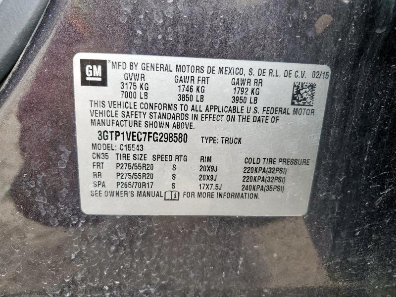 2015 GMC SIERRA C15 3GTP1VEC7FG298580