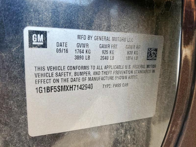 2017 CHEVROLET CRUZE PREM 1G1BF5SMXH7142940