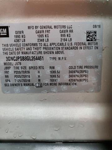 2016 CHEVROLET TRAX 1LT 3GNCJPSB8GL264461