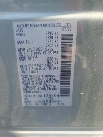 2022 NISSAN MURANO SL 5N1AZ2CS8NC129494