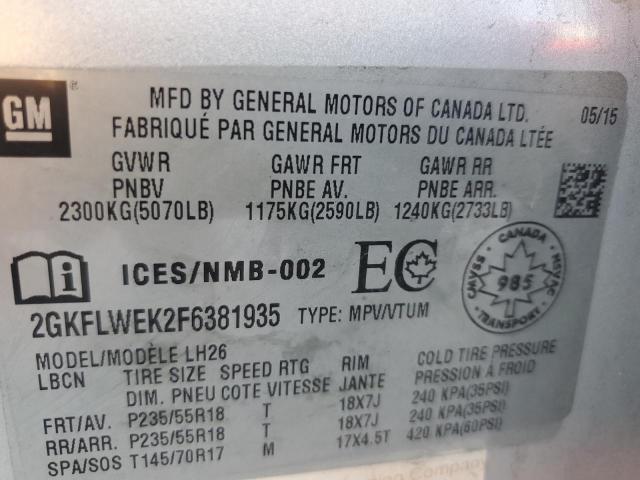 2015 GMC TERRAIN SL - 2GKFLWEK2F6381935