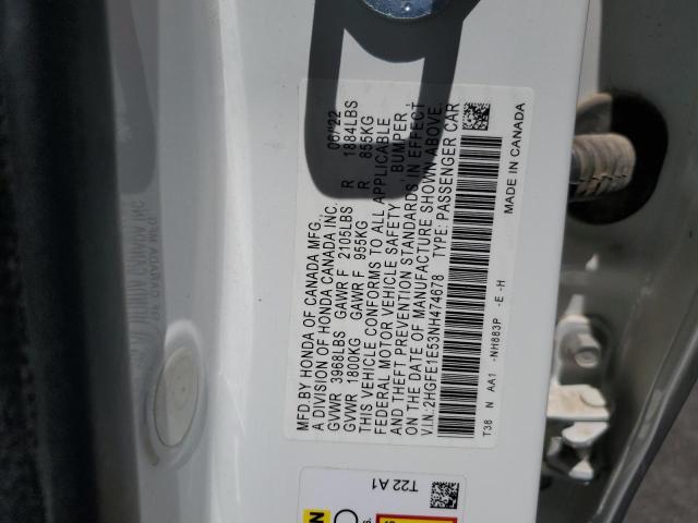 2022 HONDA CIVIC SI 2HGFE1E53NH474678