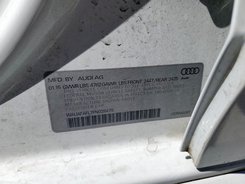 2015 AUDI A4 PREMIUM WAUAFAFL7FN028476