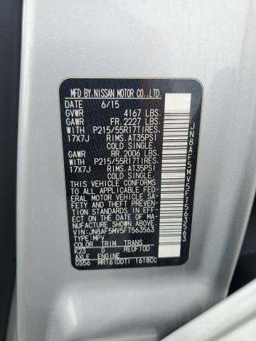 2015 NISSAN JUKE S JN8AF5MV5FT563563