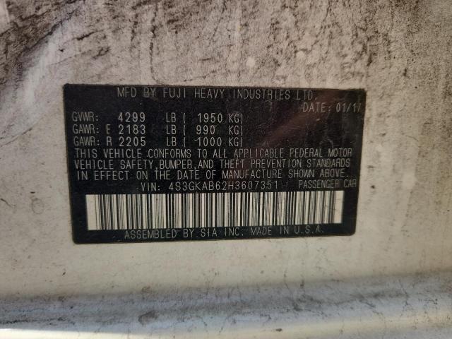 2017 SUBARU IMPREZA PR 4S3GKAB62H3607351