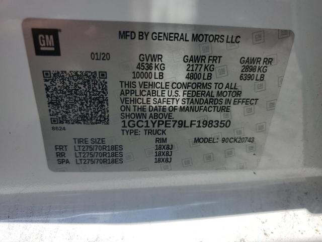 2020 CHEVROLET SILVERADO - 1GC1YPE79LF198350