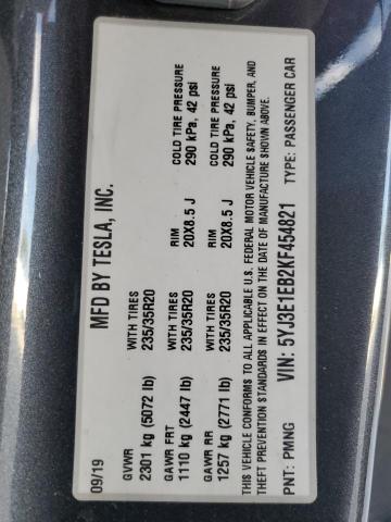 2019 TESLA MODEL 3 5YJ3E1EB2KF454821