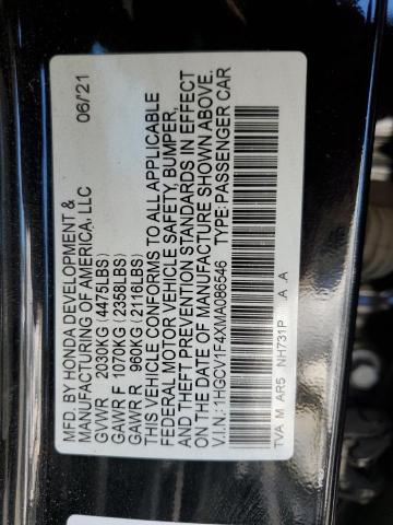 2021 HONDA ACCORD SPO 1HGCV1F4XMA086546