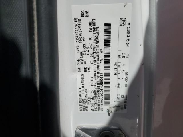 2017 FORD ESCAPE SE 1FMCU9GD5HUB90523