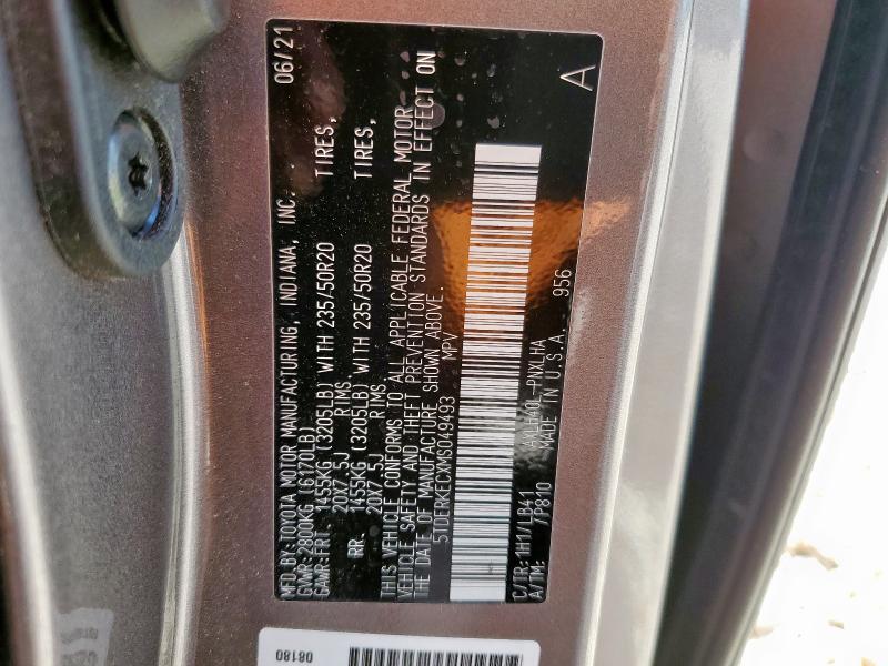 2021 TOYOTA SIENNA LIM 5TDERKECXMS049493