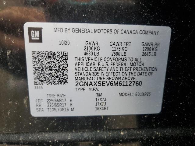 2021 CHEVROLET EQUINOX LS - 2GNAXSEV6M6112760