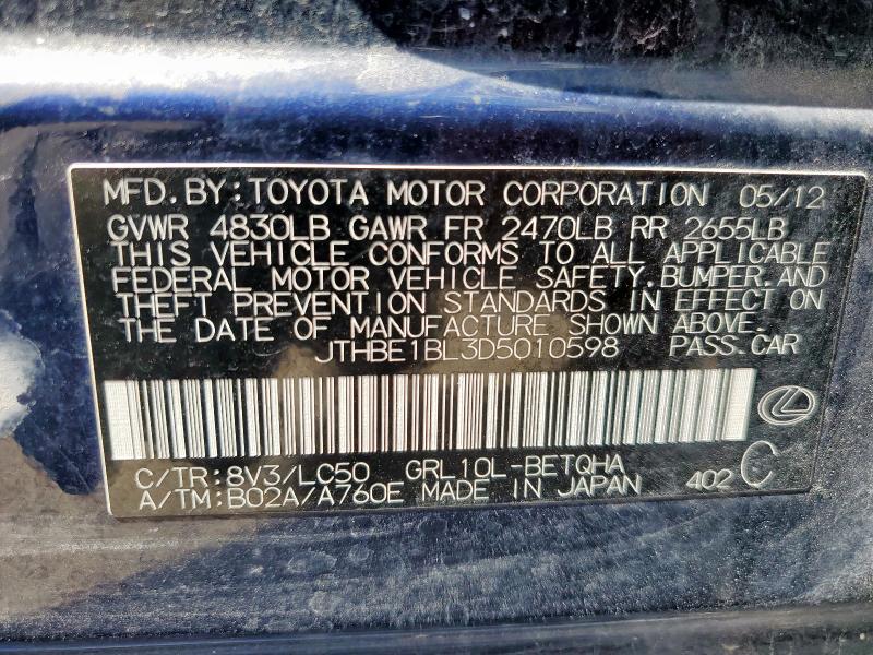 2013 LEXUS GS 350 - JTHBE1BL3D5010598
