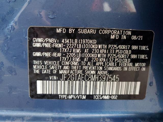 2021 SUBARU CROSSTREK - JF2GTAEC8MH397545