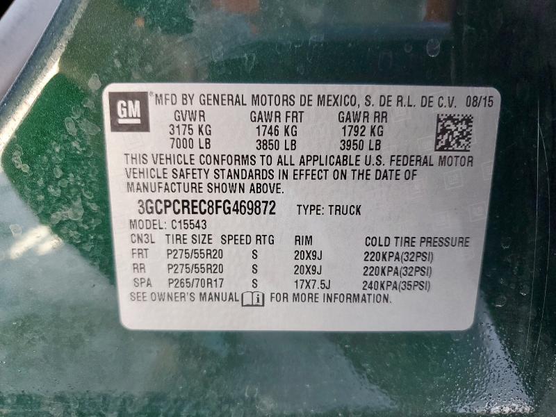2015 CHEVROLET SILVERADO - 3GCPCREC8FG469872