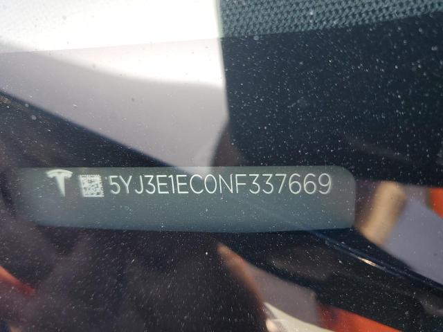2022 TESLA MODEL 3 5YJ3E1EC0NF337669