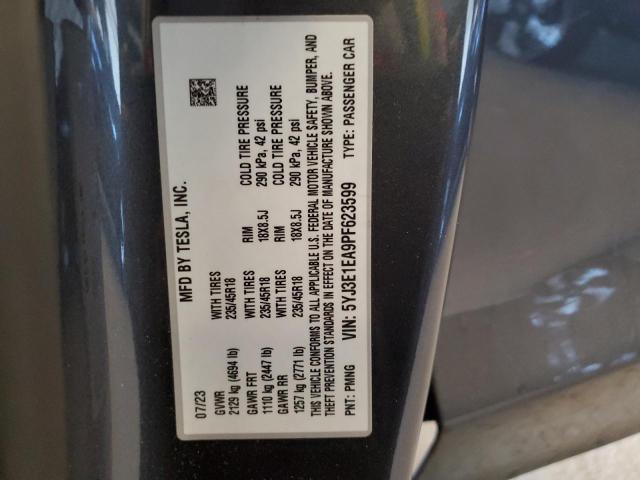 2023 TESLA MODEL 3 5YJ3E1EA9PF623599