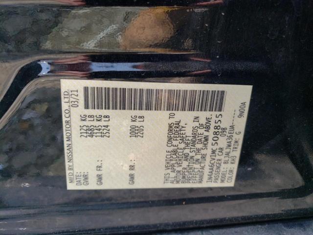 2021 NISSAN MAXIMA SV - 1N4AA6CV1MC508855