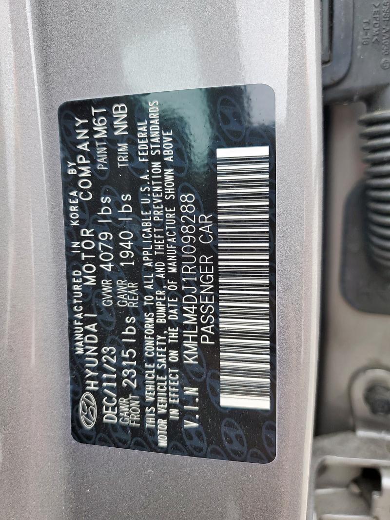 2024 HYUNDAI ELANTRA BL KMHLM4DJ1RU098288