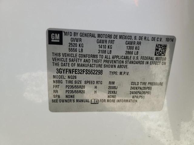 2015 CADILLAC SRX PERFOR 3GYFNFE32FS562298