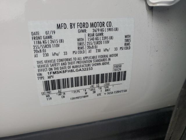 2020 FORD EXPLORER L - 1FMSK8FH8LGA32233
