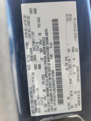 2016 FORD F150 SUPER - 1FTEW1C82GKD71249