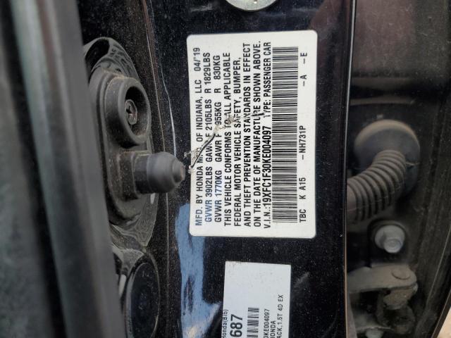 2019 HONDA CIVIC EX 19XFC1F30KE004097