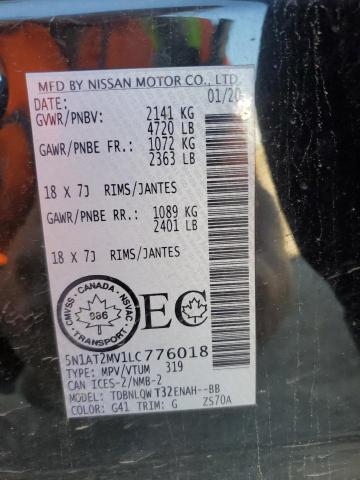 2020 NISSAN ROGUE S 5N1AT2MV1LC776018