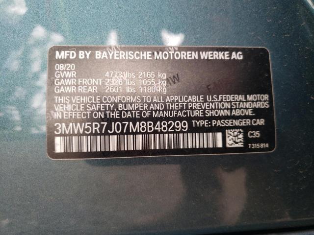 2021 BMW 330XI 3MW5R7J07M8B48299
