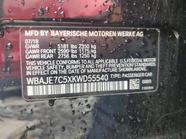 2019 BMW 540 XI WBAJE7C5XKWD55540