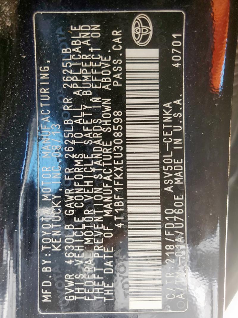 2014 TOYOTA CAMRY L - 4T1BF1FKXEU308598