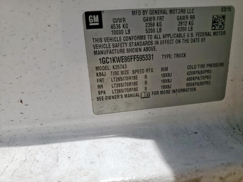 2015 CHEVROLET SILVERADO - 1GC1KWE86FF595331