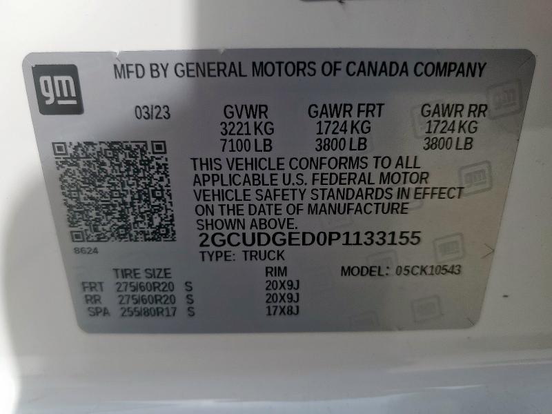 2023 CHEVROLET SILVERADO 2GCUDGED0P1133155