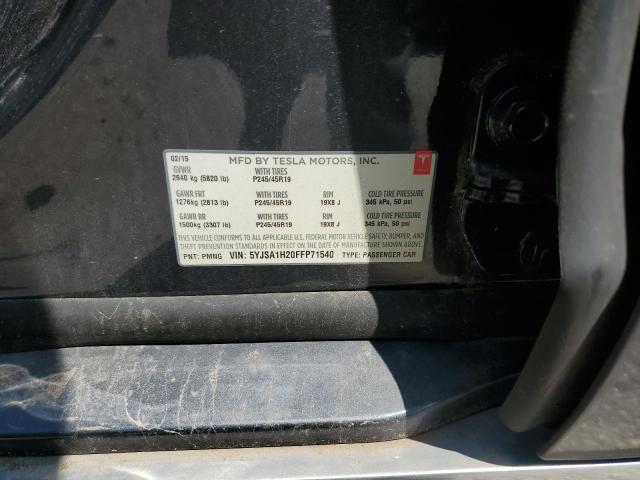 2015 TESLA MODEL S 85 5YJSA1H20FFP71540