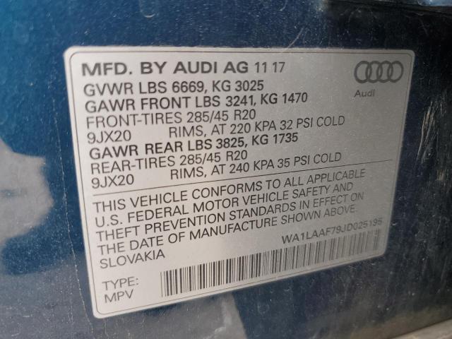 2018 AUDI Q7 PREMIUM WA1LAAF79JD025195