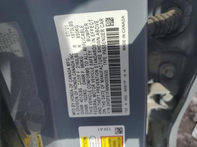 2022 HONDA CIVIC TOUR 2HGFE1F96NH305935