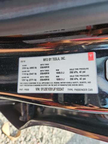 2018 TESLA MODEL 3 5YJ3E1EB1JF103347