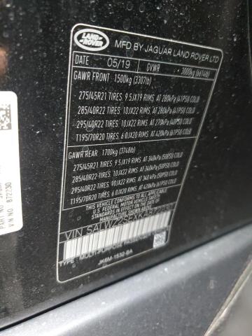 2019 LAND ROVER RANGE ROVE SALWZ2SEXKA872230