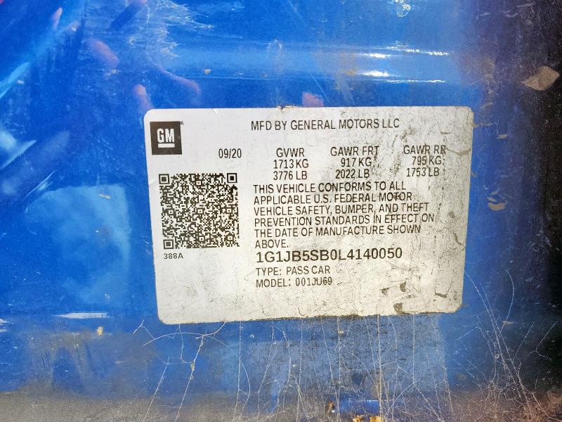 2020 CHEVROLET SONIC LS 1G1JB5SB0L4140050