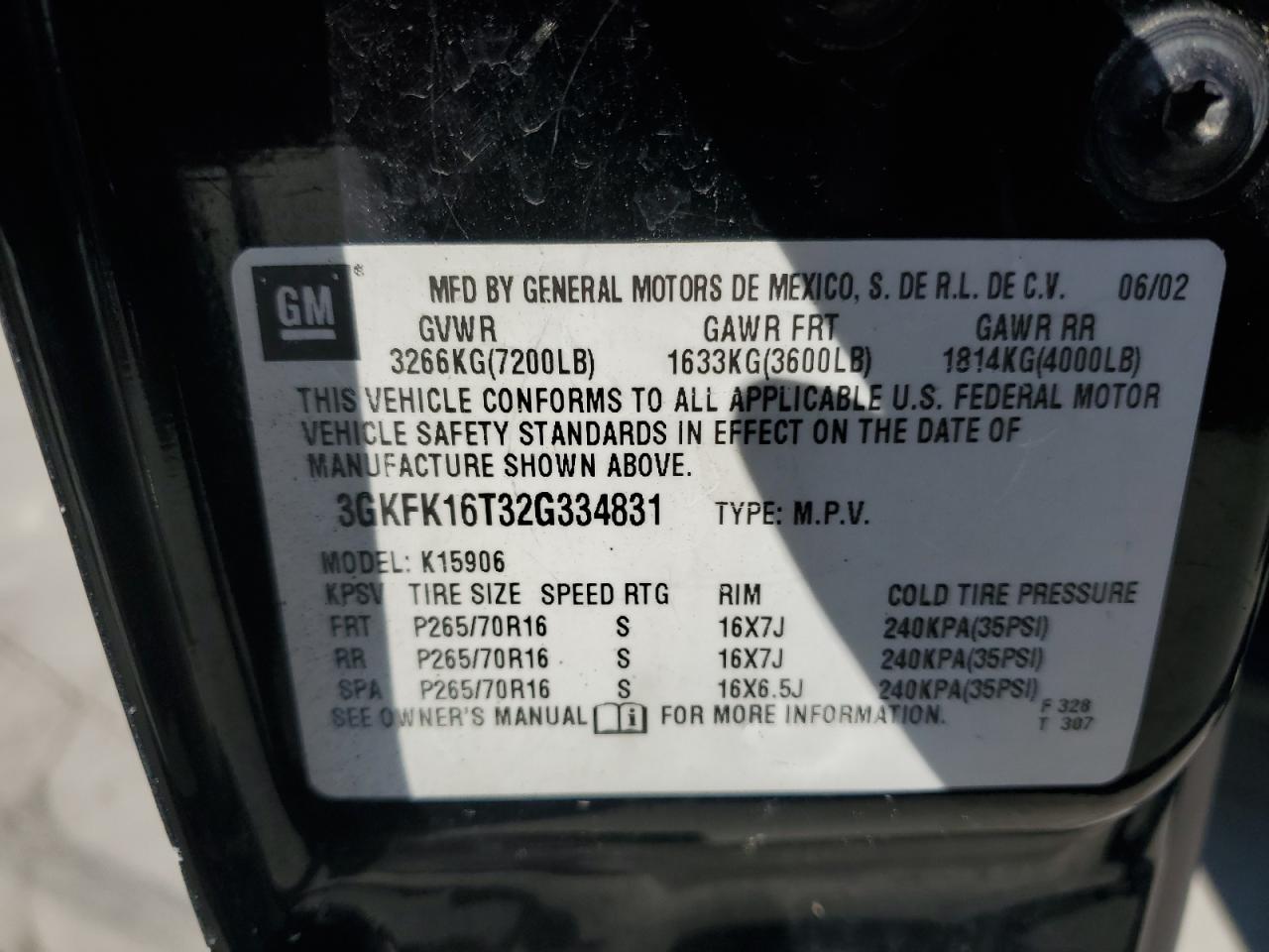 Lot #3282442296 2002 GMC YUKON XL K