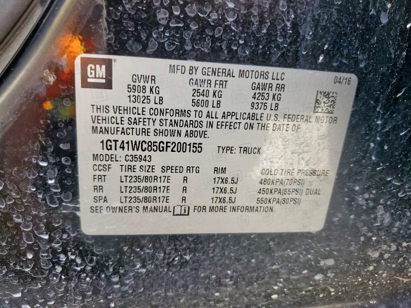 2016 GMC SIERRA C35 1GT41WC85GF200155
