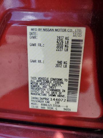 2016 NISSAN ALTIMA 2.5 1N4AL3AP9GC144072