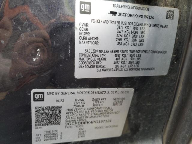 2023 CHEVROLET SILVERADO - 3GCPDBEK4PG197124